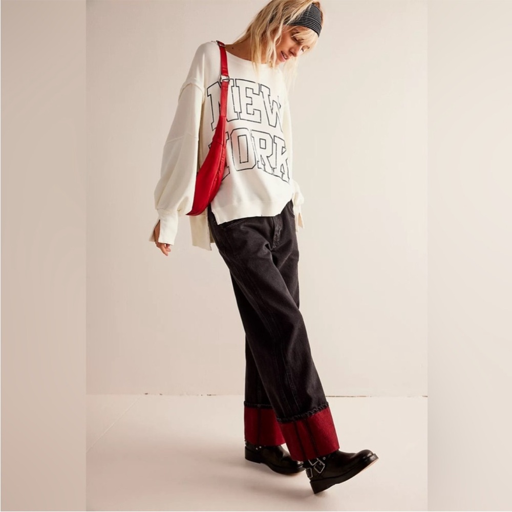 GRAPHIC CAMDEN PULLOVER -NEW YORK FREE PEOPLE NWT